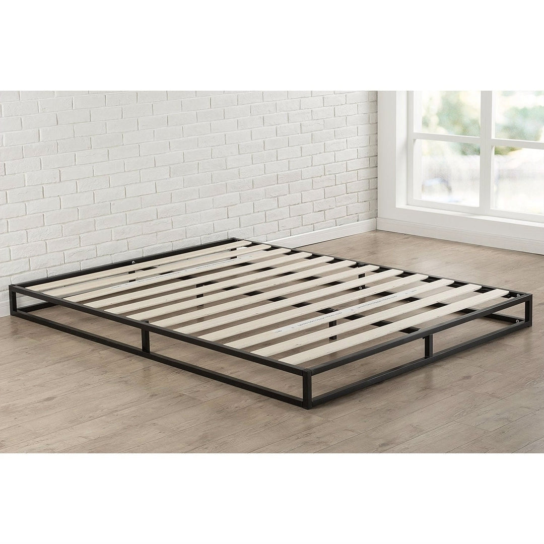 Full size 6-inch Low Profile Metal Platform Bed Frame with Wooden Slats Image 3