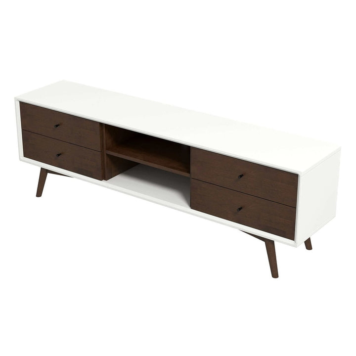 Caroline Walnut White TV Stand Up To 72" Image 3