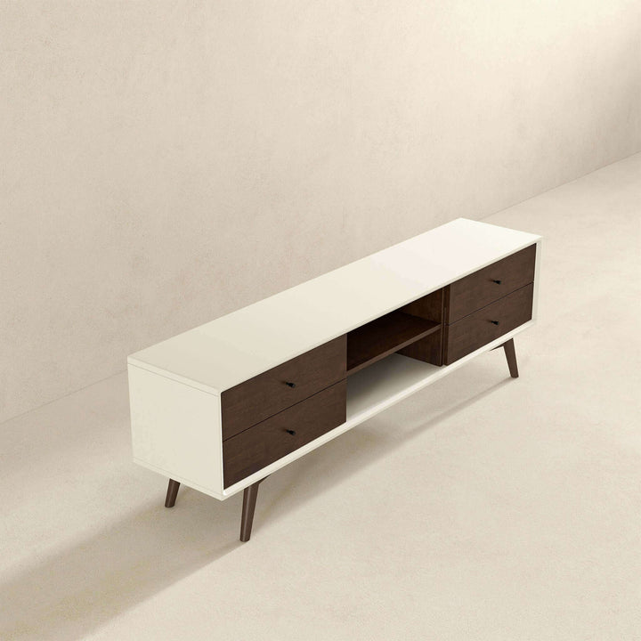 Caroline Walnut White TV Stand Up To 72" Image 6