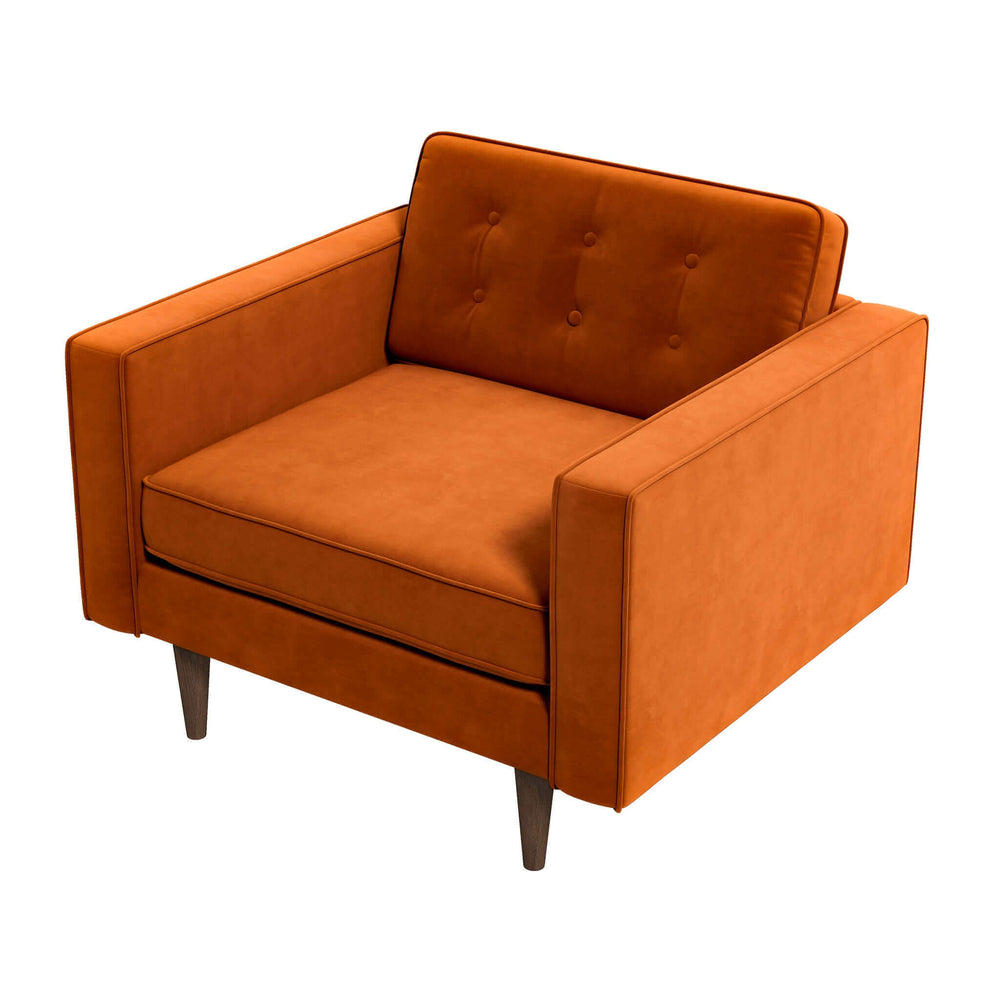 Casey Burnt Orange Velvet Lounge Chair Image 2