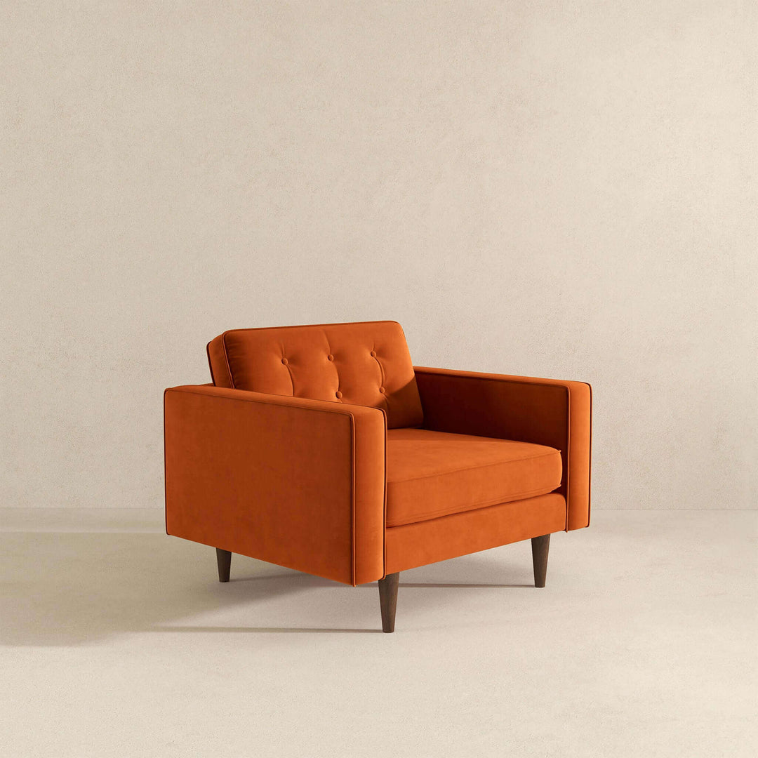 Casey Burnt Orange Velvet Lounge Chair Image 5