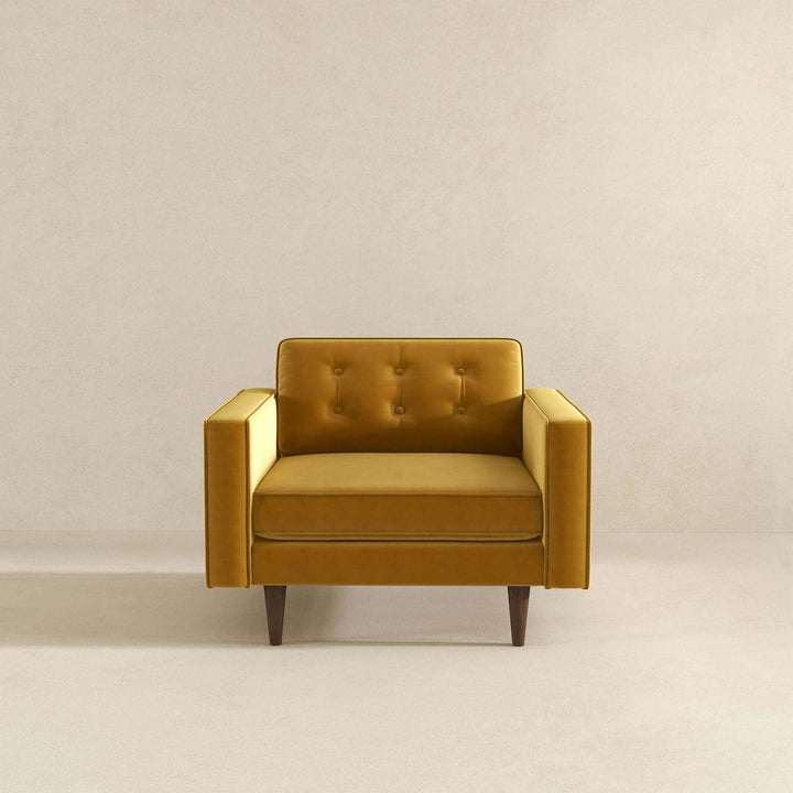 Casey Gold Velvet Lounge Chair Image 3