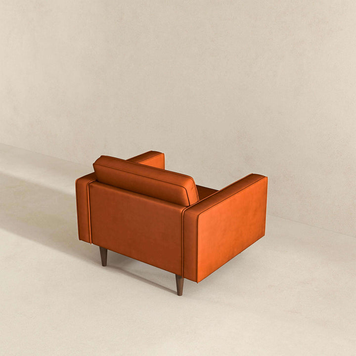 Casey Burnt Orange Velvet Lounge Chair Image 7