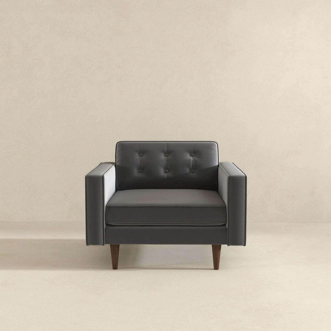 Casey Grey Velvet Lounge Chair Image 4