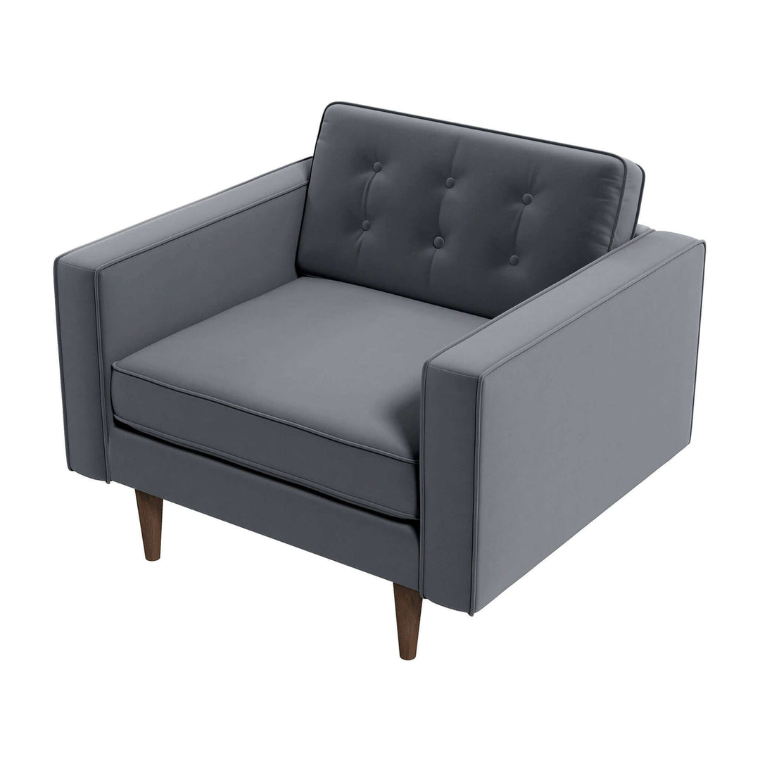 Casey Grey Velvet Lounge Chair Image 7