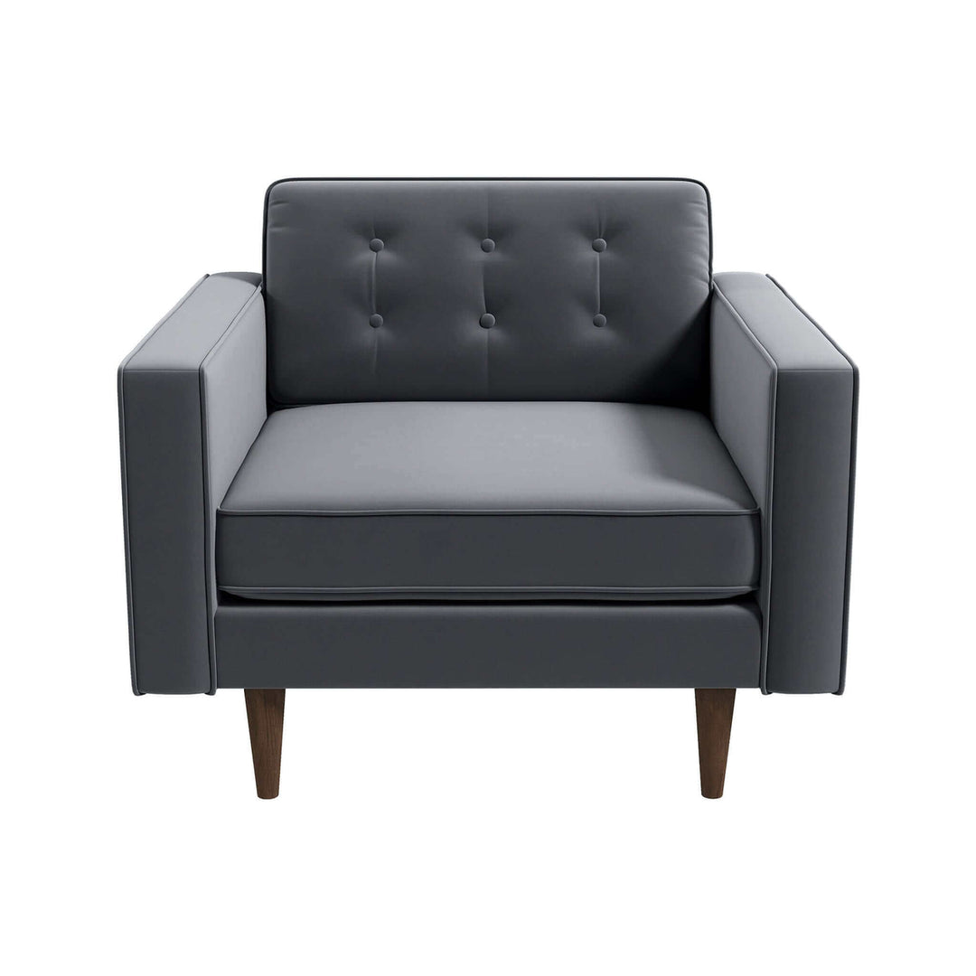 Casey Grey Velvet Lounge Chair Image 8