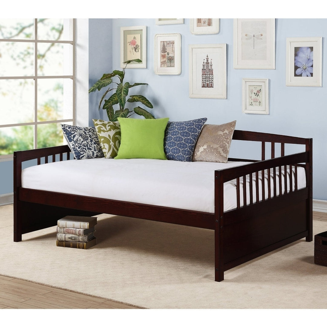 Full size Contemporary Daybed in Espresso Wood Finish Image 2