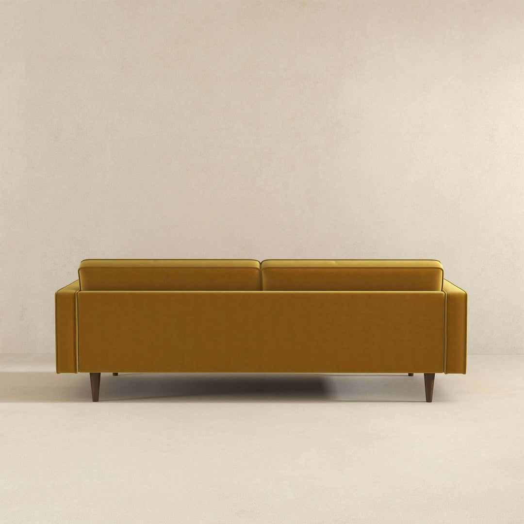 Casey Mid Century Modern Gold Velvet Sofa Image 5