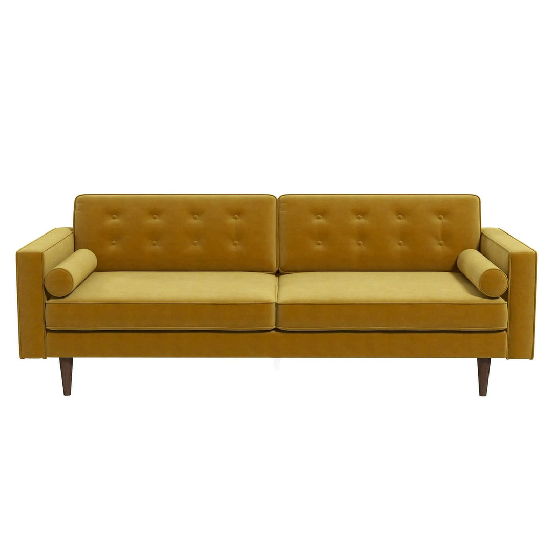 Casey Mid Century Modern Gold Velvet Sofa Image 6