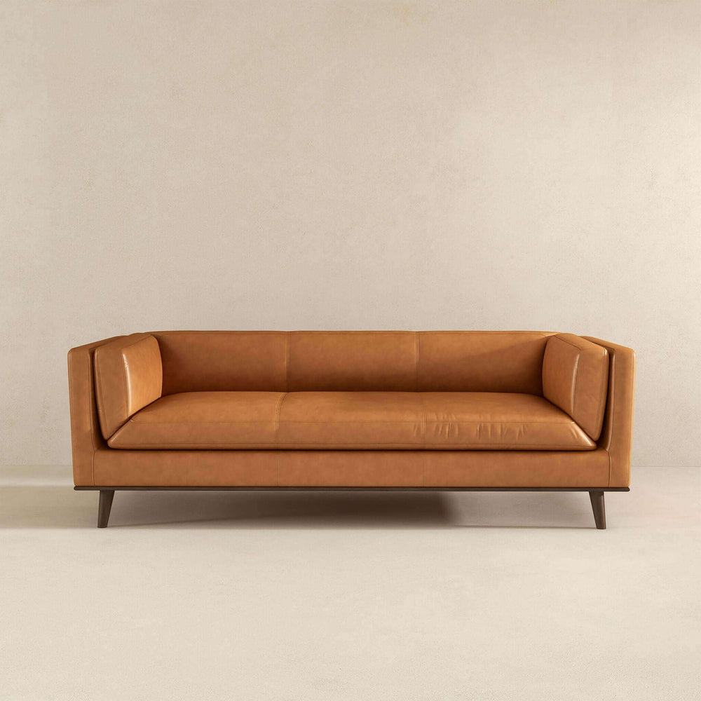 Cassidy Tan Genuine Leather Couch Image 2