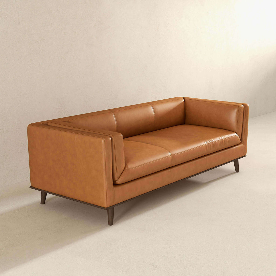 Cassidy Tan Genuine Leather Couch Image 4