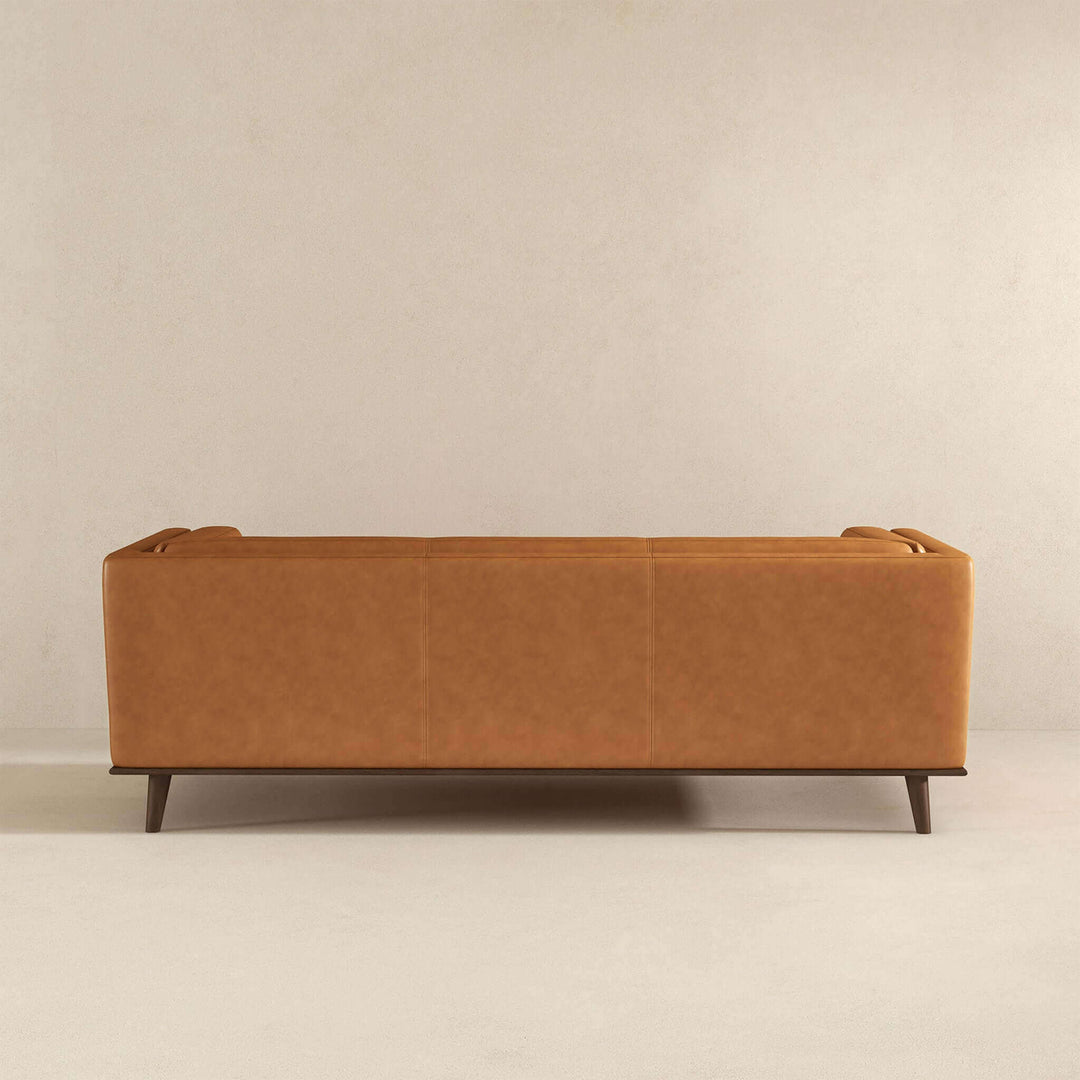 Cassidy Tan Genuine Leather Couch Image 5