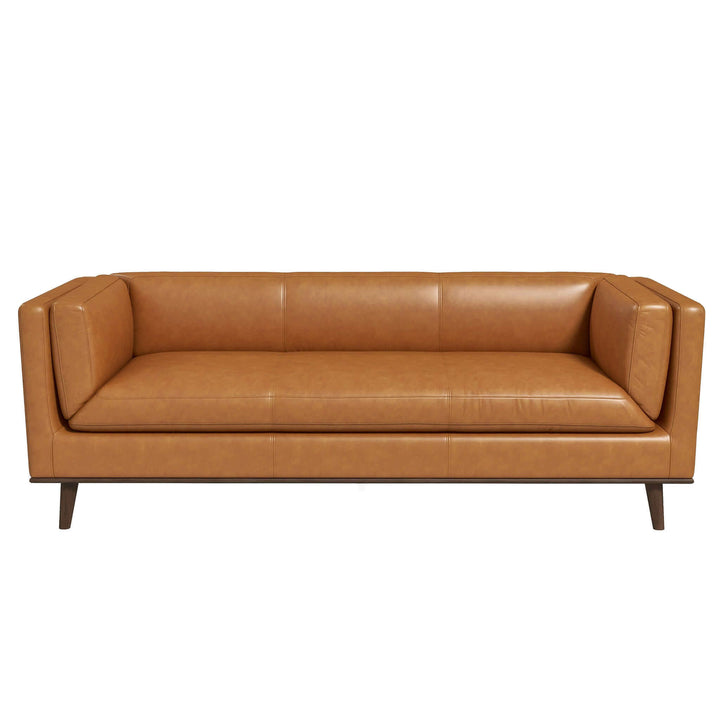 Cassidy Tan Genuine Leather Couch Image 6