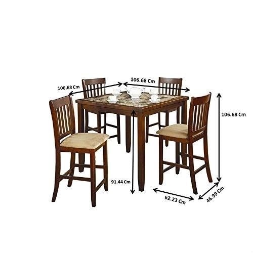 Casual 5-Piece Dining Set with Microfiber Padded Counter Height Stools Image 4