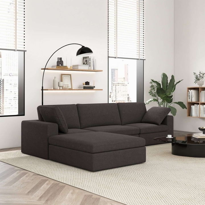 Cecilia Modular Corner Sectional Modern Fabric Sofa Dark Gray Image 2