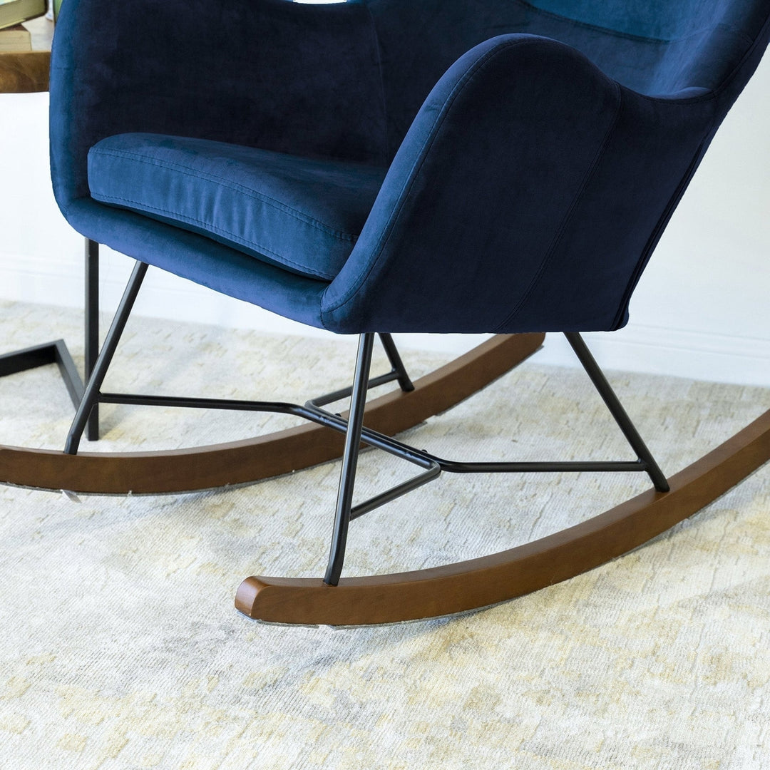 Chelsea Blue Velvet Rocking Chair Image 5