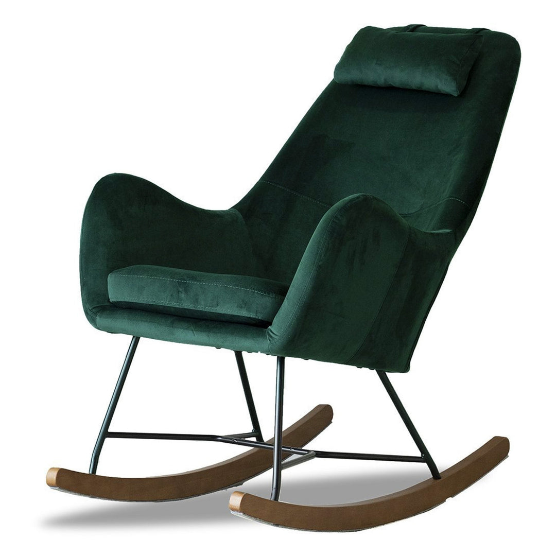 Chelsea Green Velvet Rocking Chair Image 1