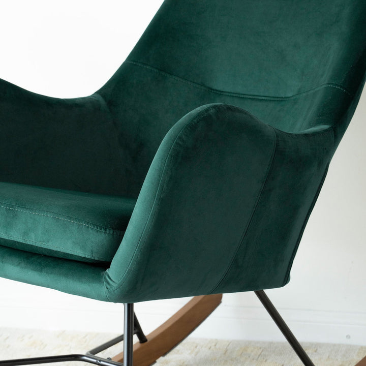 Chelsea Green Velvet Rocking Chair Image 4