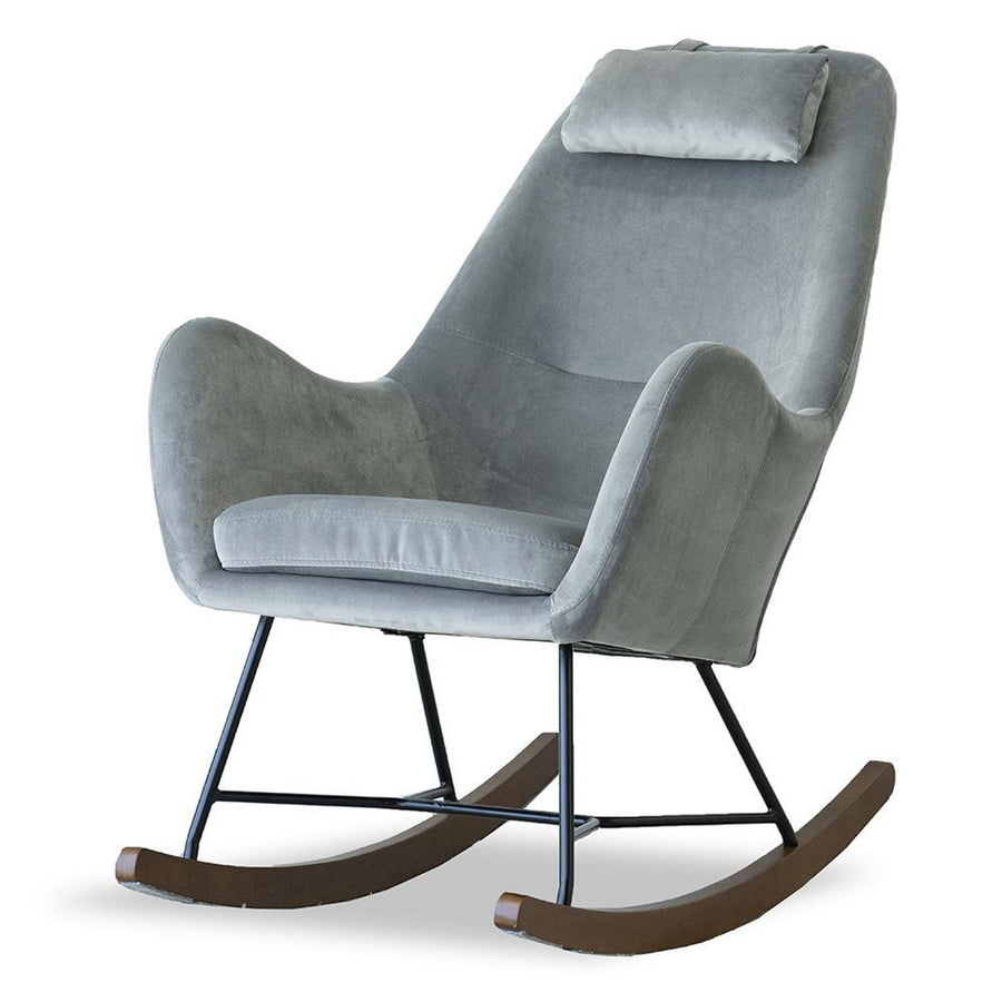 Chelsea Grey Velvet Rocking Chair Image 1
