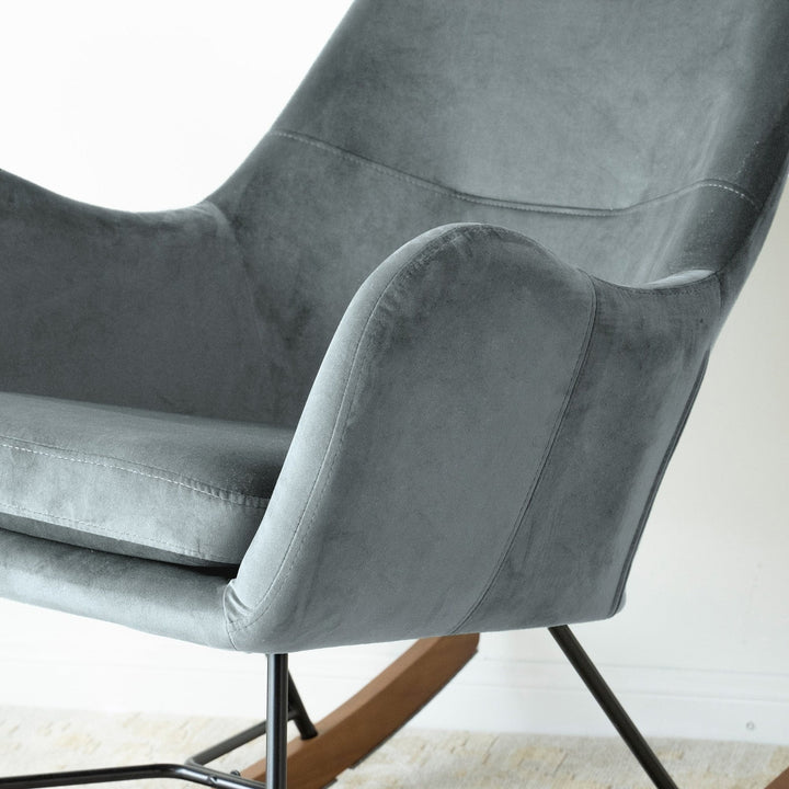 Chelsea Grey Velvet Rocking Chair Image 6