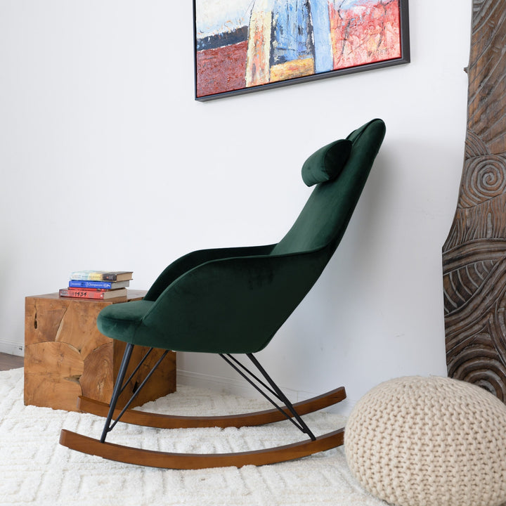 Chloe Mid Century Modern Rocker Livingroom And Bedroom Chair Image 2