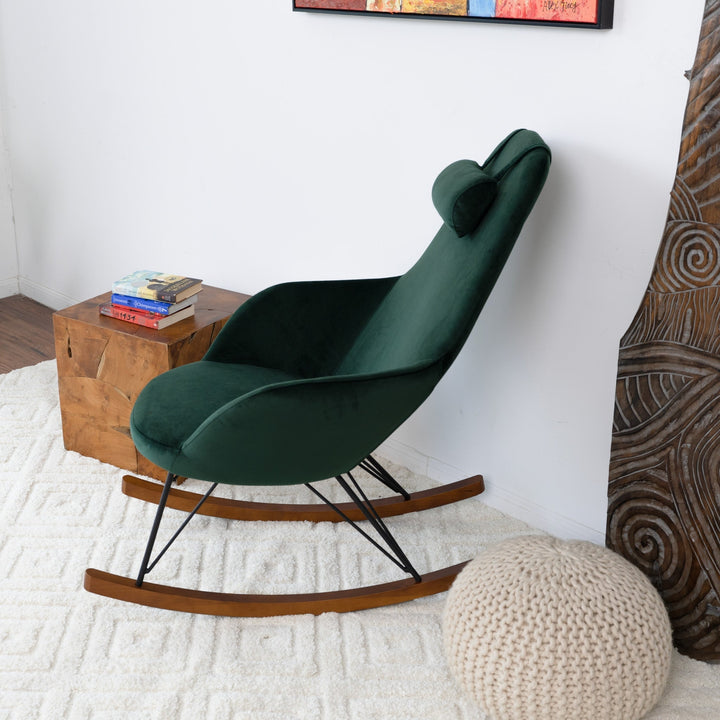 Chloe Mid Century Modern Rocker Livingroom And Bedroom Chair Image 3