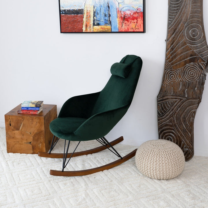 Chloe Mid Century Modern Rocker Livingroom And Bedroom Chair Image 4