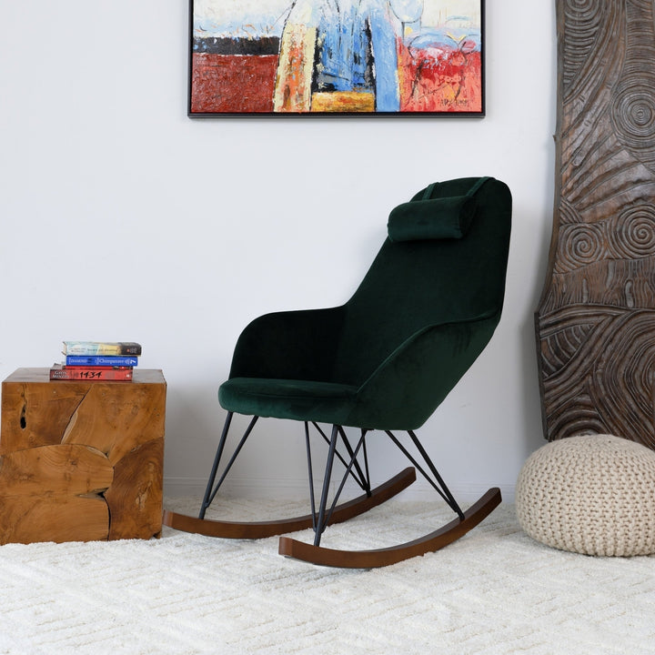 Chloe Mid Century Modern Rocker Livingroom And Bedroom Chair Image 5