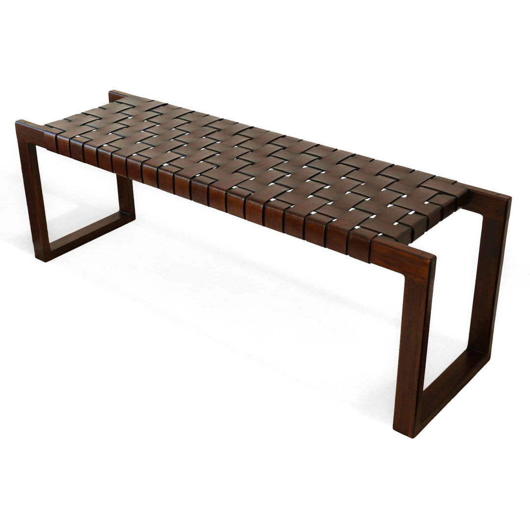 Christina Tan Leather Bench Image 1