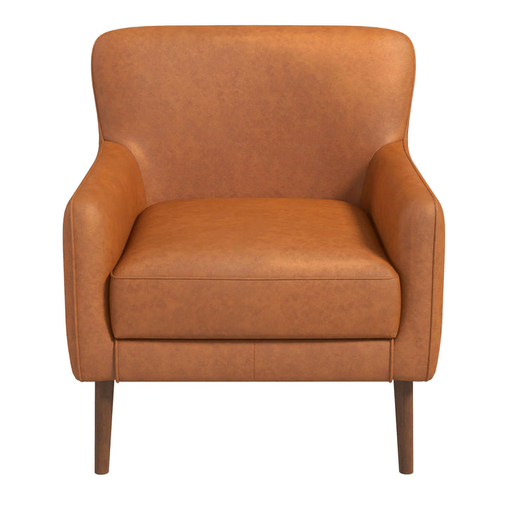 Claire Genuine Leather Lounge Chair In Tan Image 1