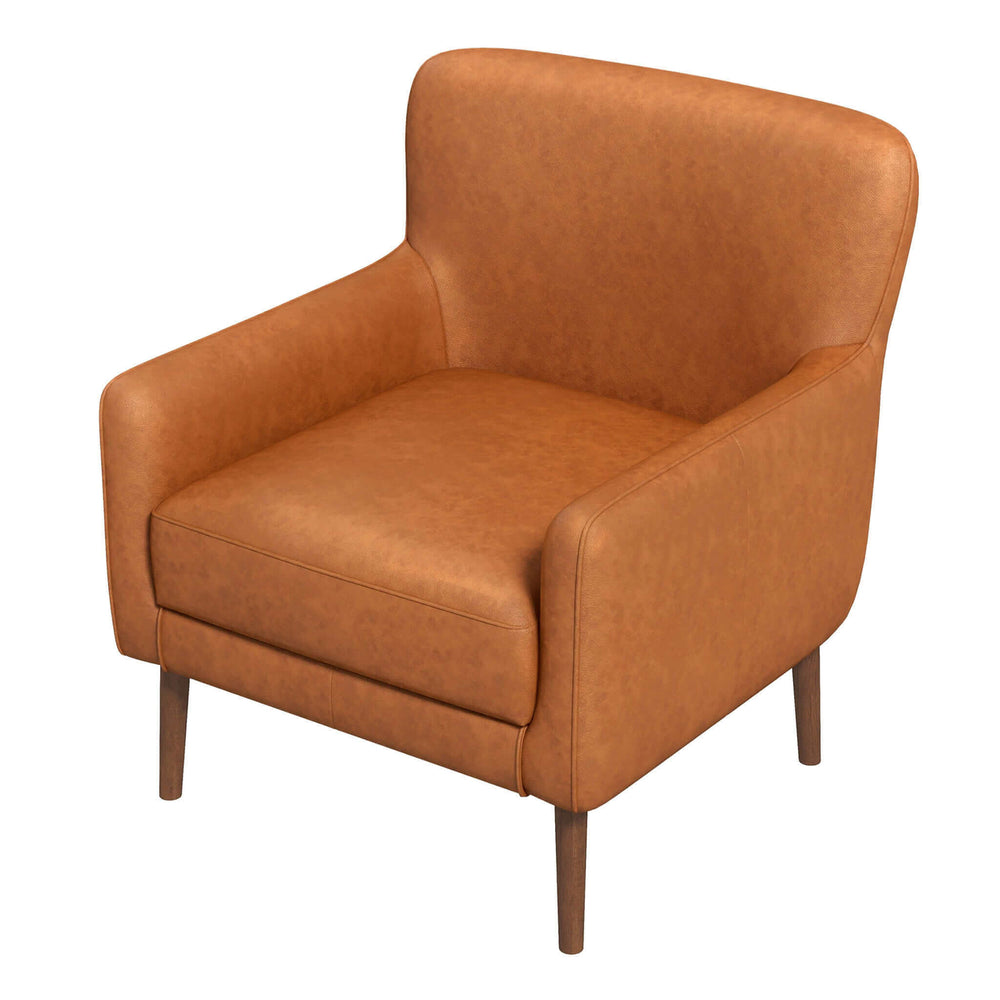 Claire Genuine Leather Lounge Chair In Tan Image 2
