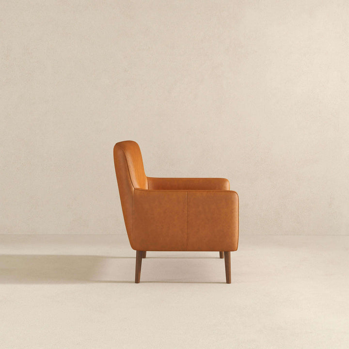 Claire Genuine Leather Lounge Chair In Tan Image 7