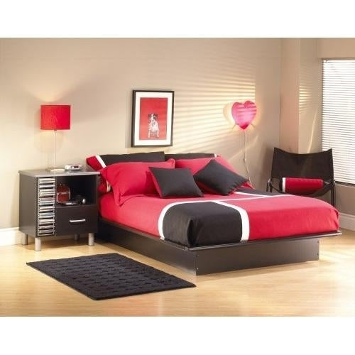 Full Size Modern Platform Bed Frame in Black Finish Image 2