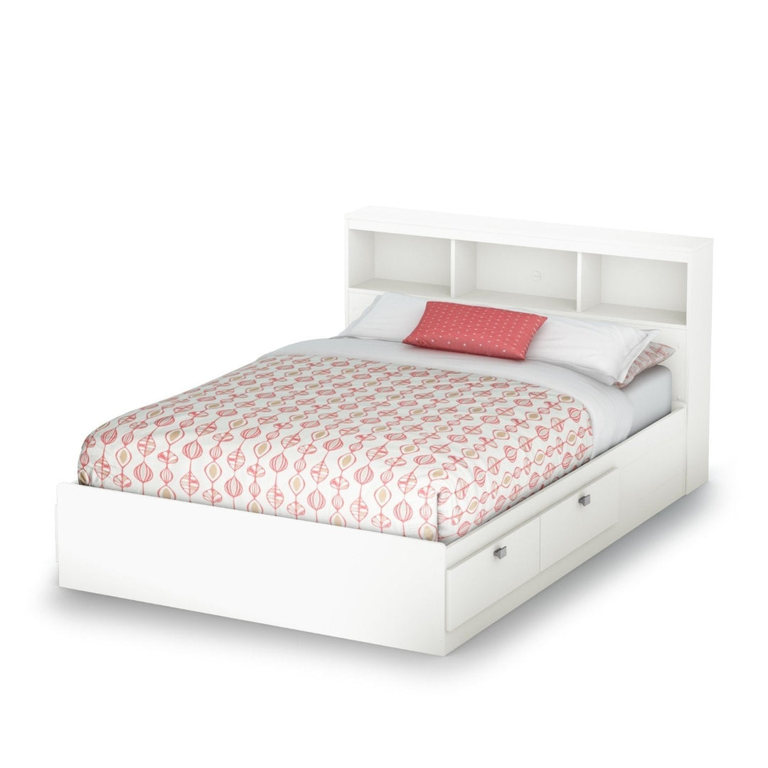 Full size Modern Platform Bed with 4 Storage Drawers Image 3