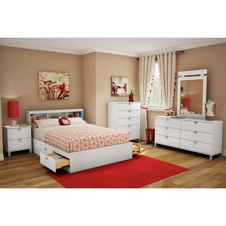 Full size Modern Platform Bed with 4 Storage Drawers Image 4