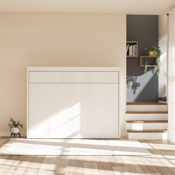 Full size Murphy Bed Daybed in Ivory White Oak Finish Image 4