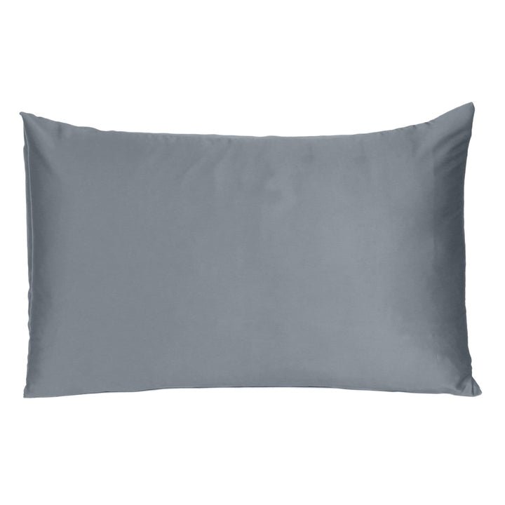 Dark Gray Dreamy Set Of 2 Silky Satin King Pillowcases Image 3