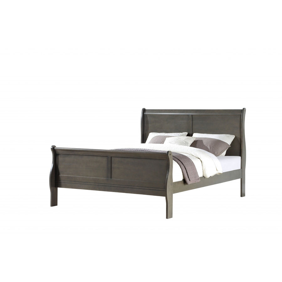 Dark Gray King Sleigh Bed Image 1