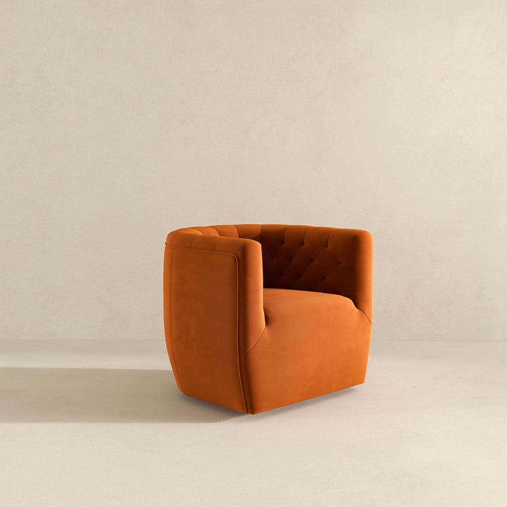 Delaney Burnt Orange Velvet Swivel Chair Image 4