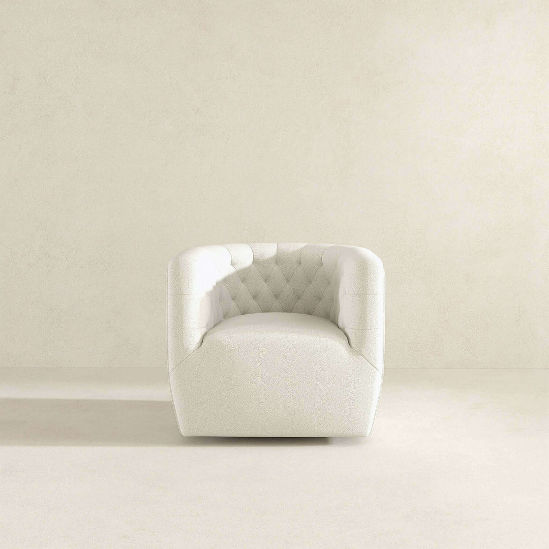 Delaney Cream Boucle Swivel Chair Image 3