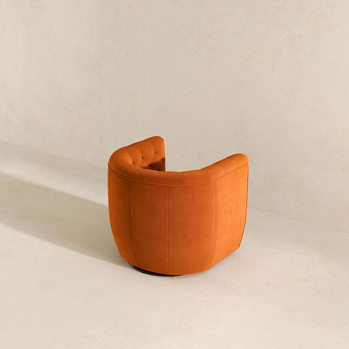 Delaney Burnt Orange Velvet Swivel Chair Image 5