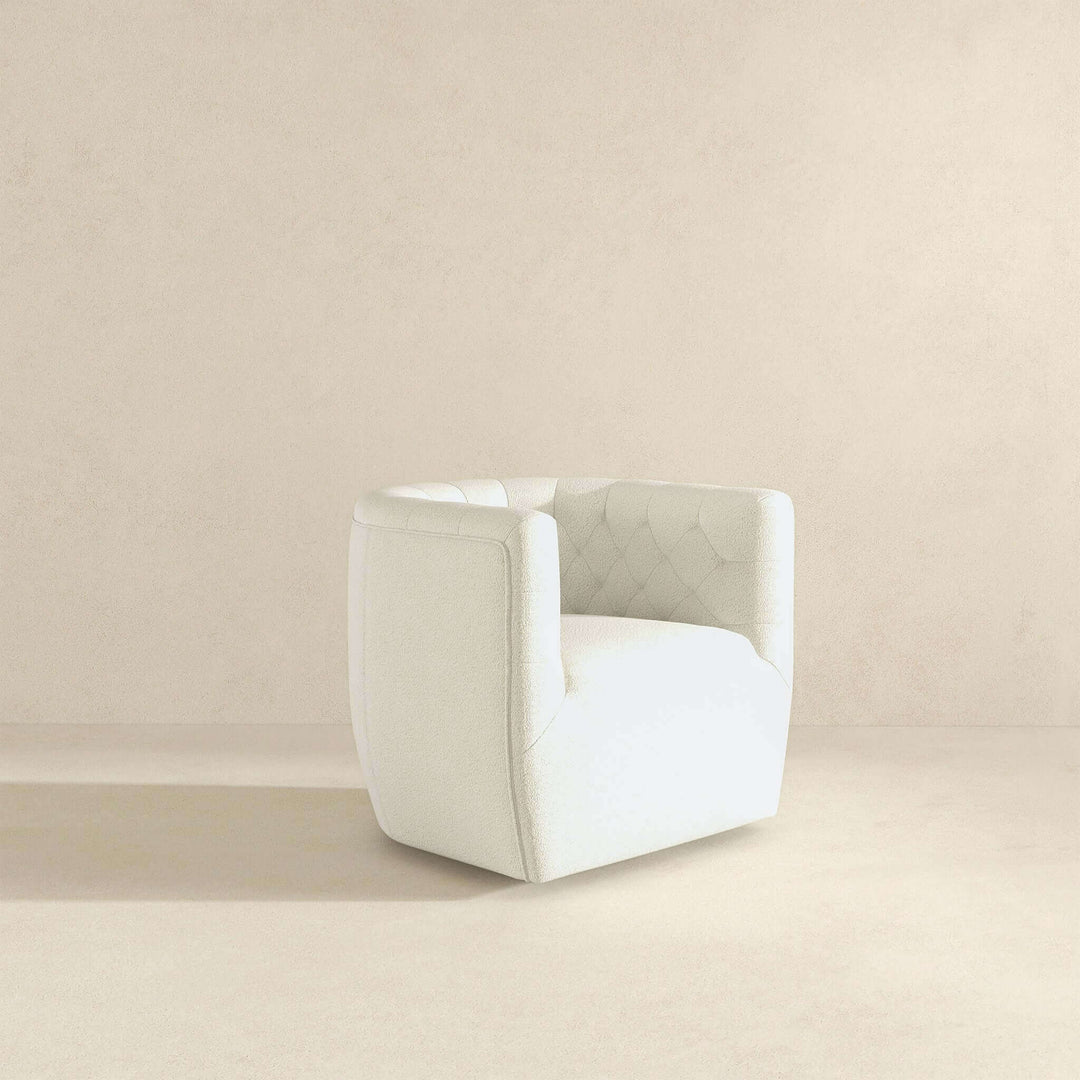 Delaney Cream Boucle Swivel Chair Image 5