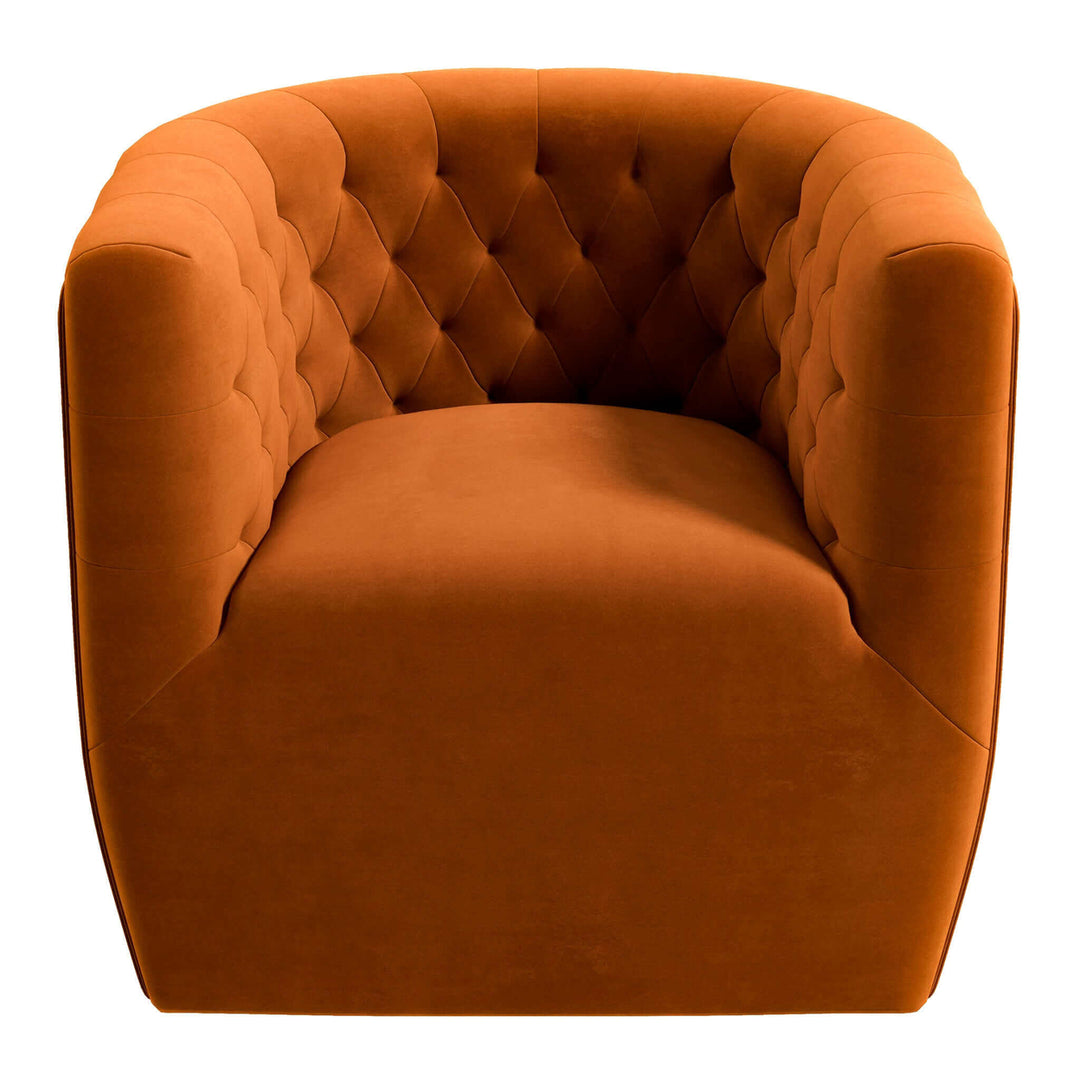 Delaney Burnt Orange Velvet Swivel Chair Image 8