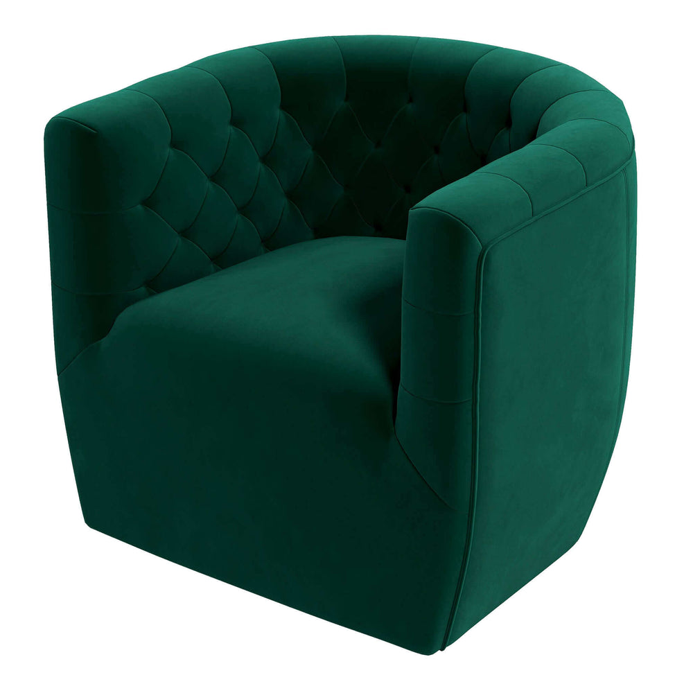 Delaney Green Velvet Swivel Chair Image 2