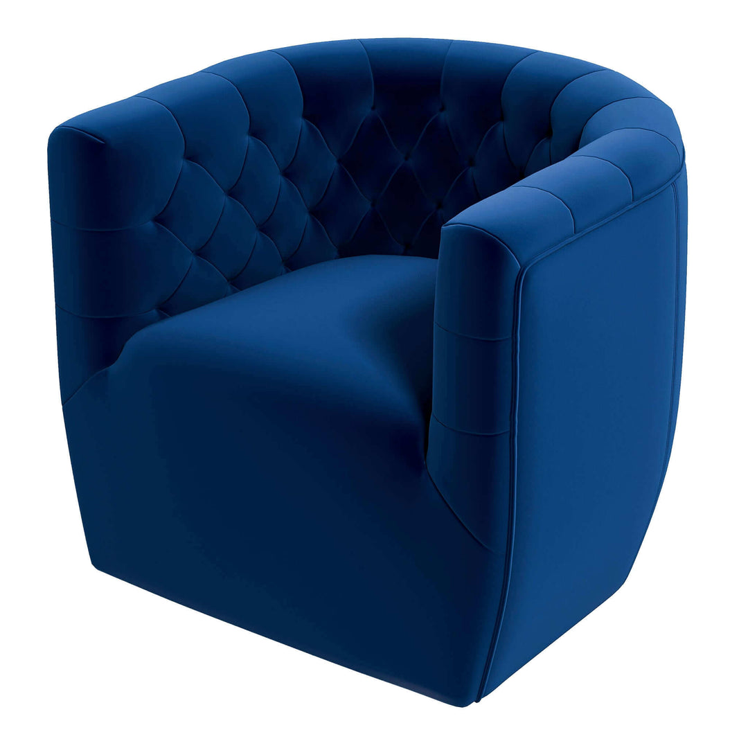 Delaney Dark Blue Velvet Swivel Chair Image 7