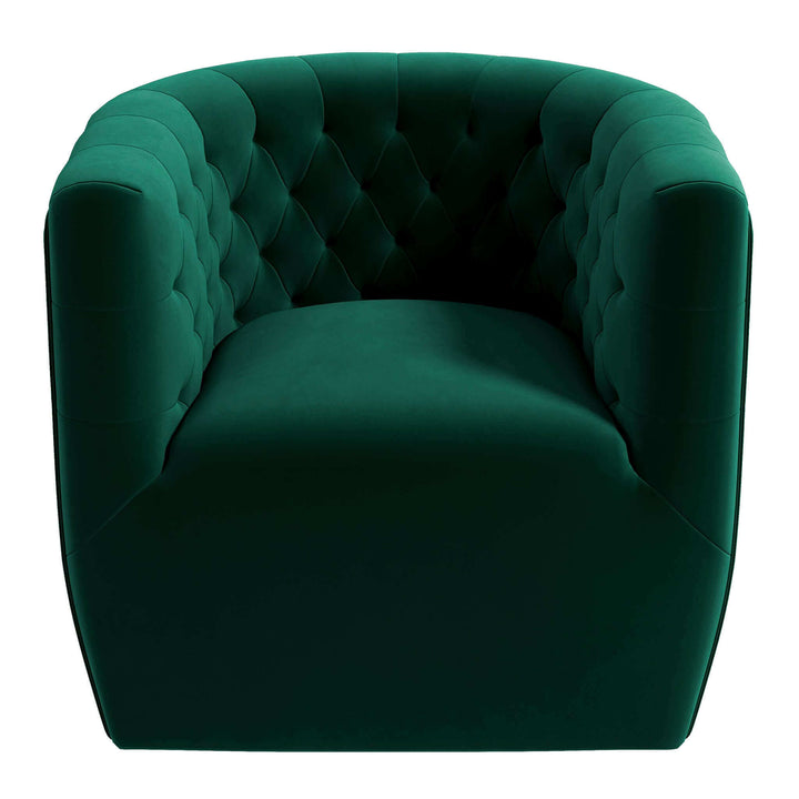 Delaney Green Velvet Swivel Chair Image 3