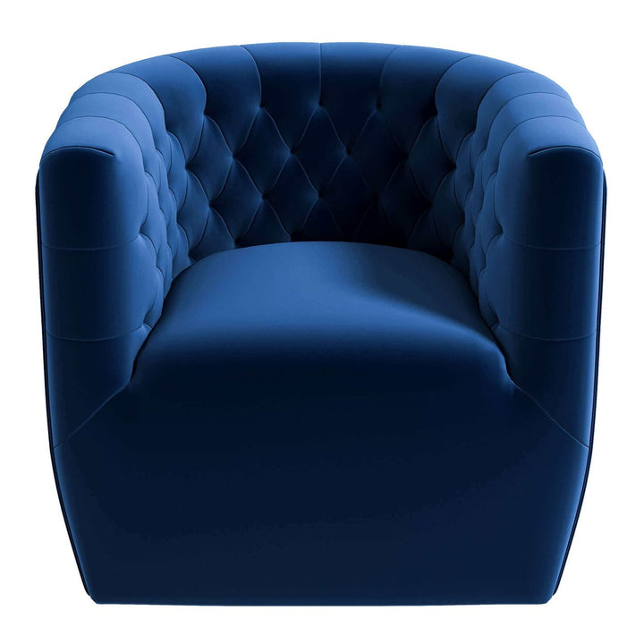 Delaney Dark Blue Velvet Swivel Chair Image 8