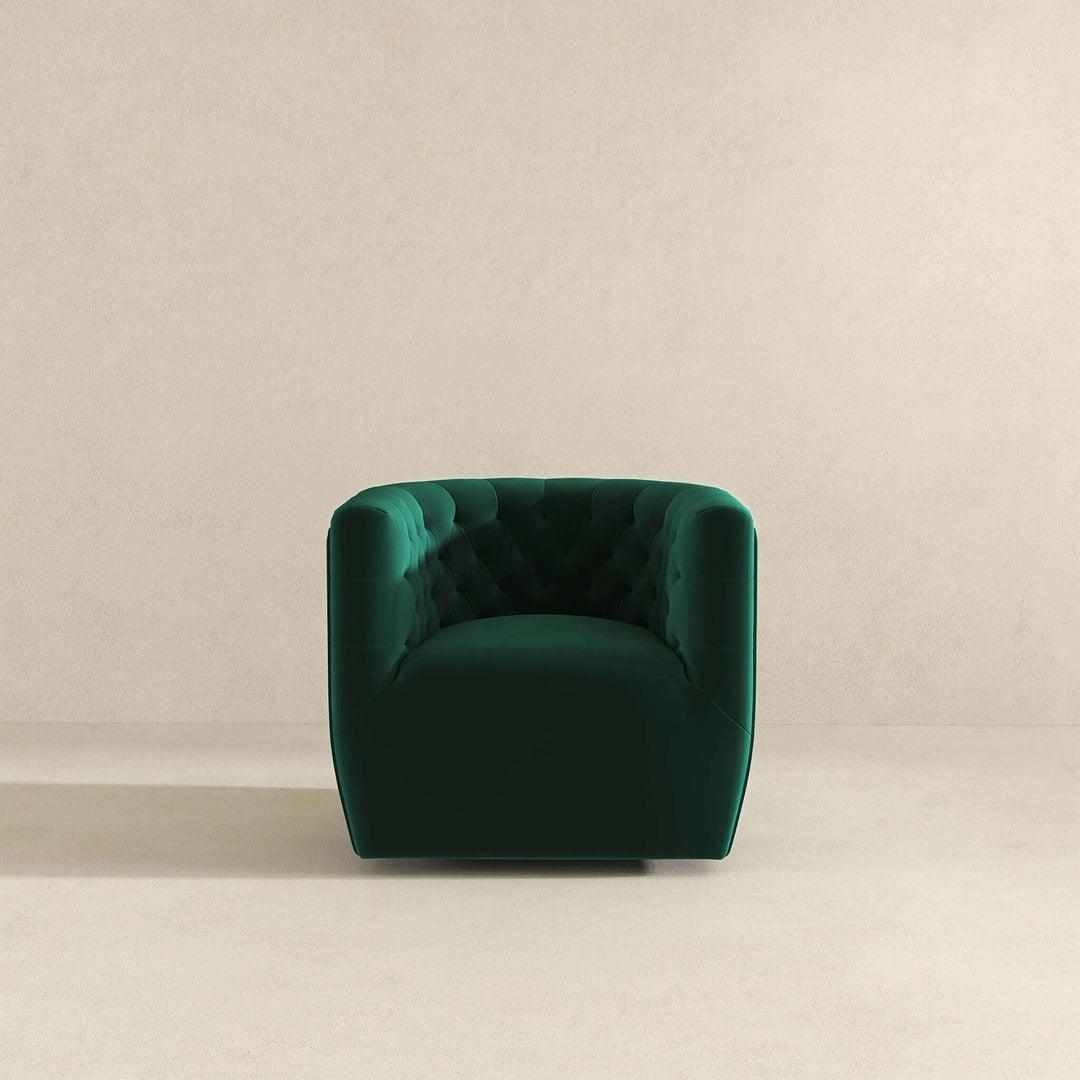 Delaney Green Velvet Swivel Chair Image 5