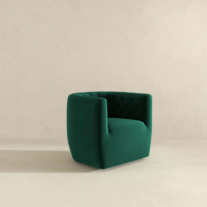 Delaney Green Velvet Swivel Chair Image 8