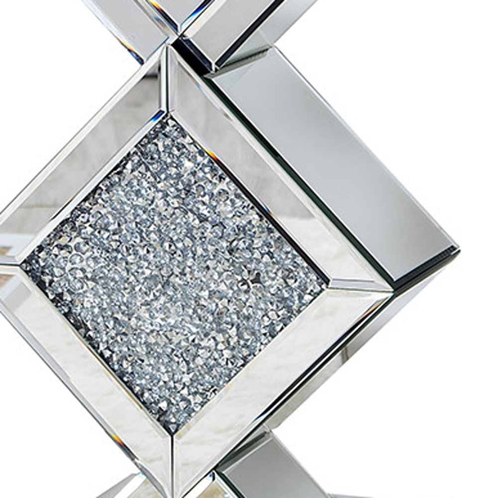 Diamond Silver Mirrored Side Table Image 2